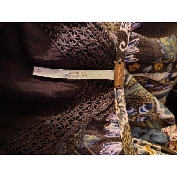 Free People Dress Size L Rain or Shine Floral  Pockets Flowy Baby Doll - Picture 8 of 8